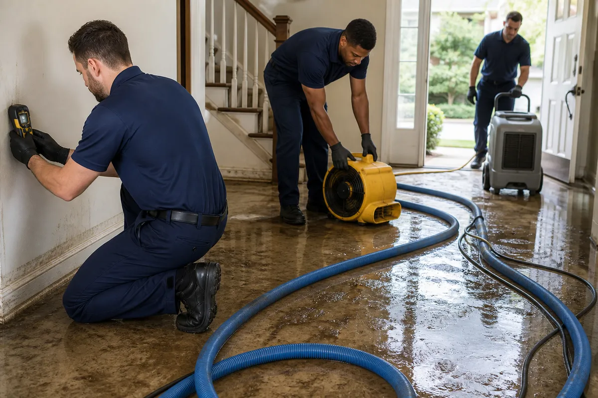 Restoration crew working in Fort Worth, TX